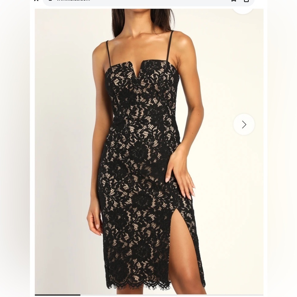 Lulu’s Amazing Allure Black Crochet Lace Bodycon Dress